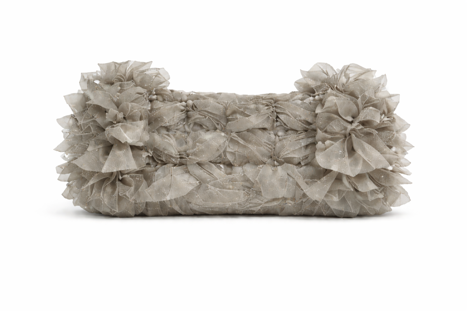 Clutch joya artesanal por encargo gris plata