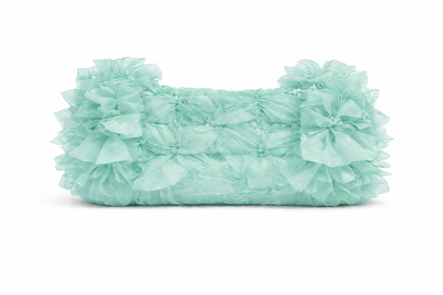 Clutch joya artesanal por encargo verde agua