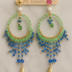 pendientes con cuentas verdes