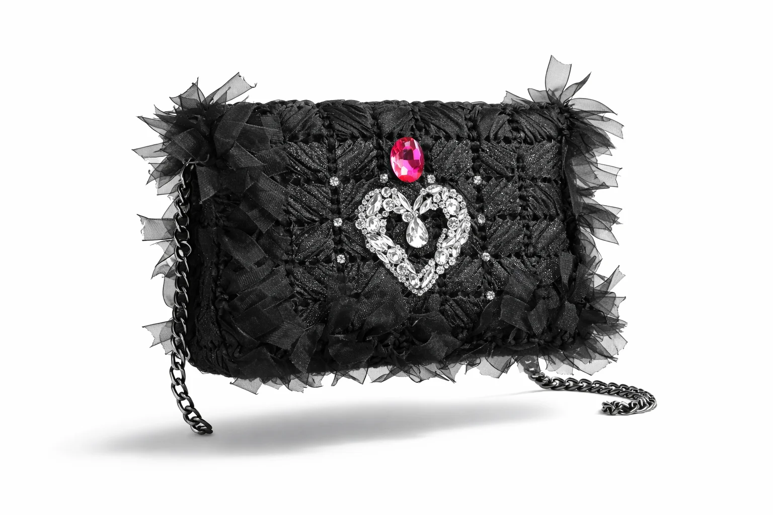 bolso negro bandolera de fiesta