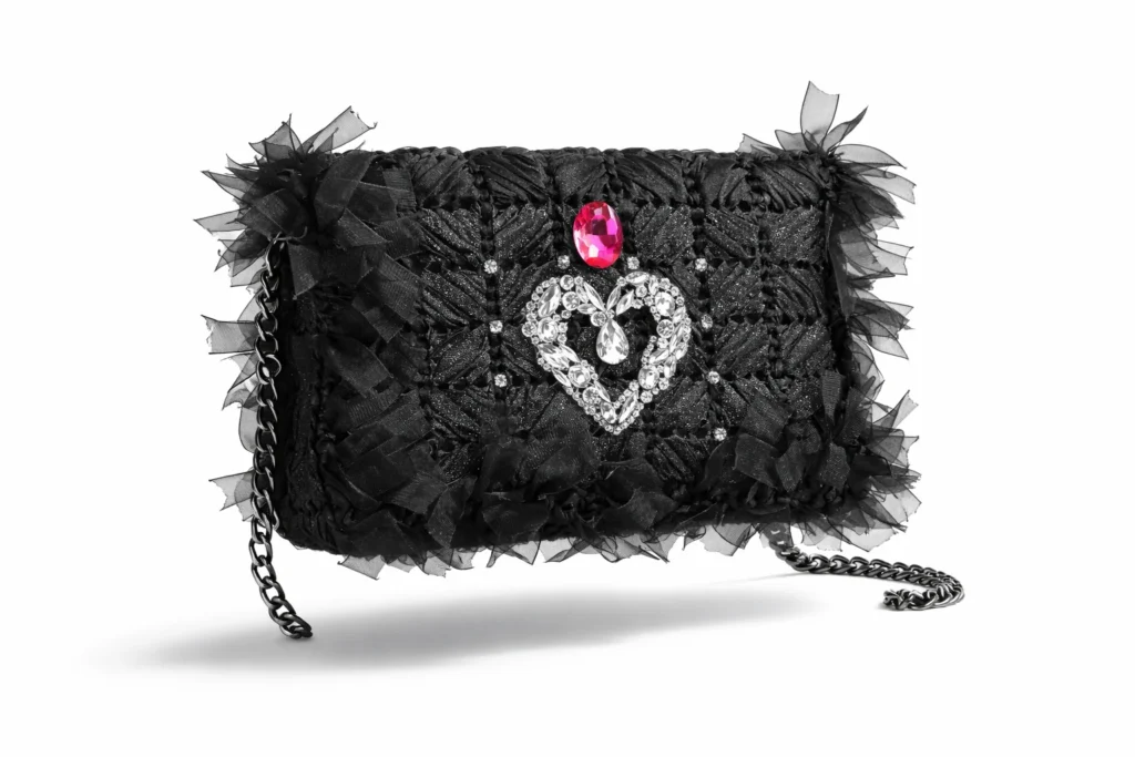 bolso negro bandolera de fiesta
