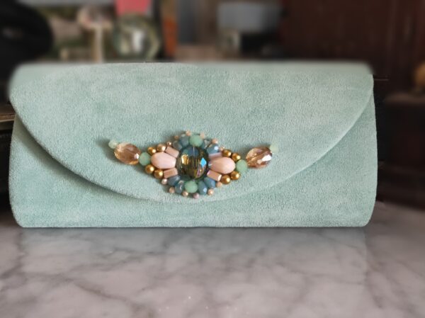 clutch de fiesta verde agua