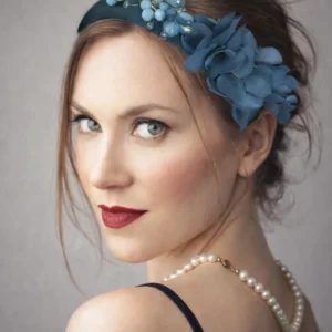 Diadema flores azules