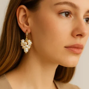 aros con racimo de perlas