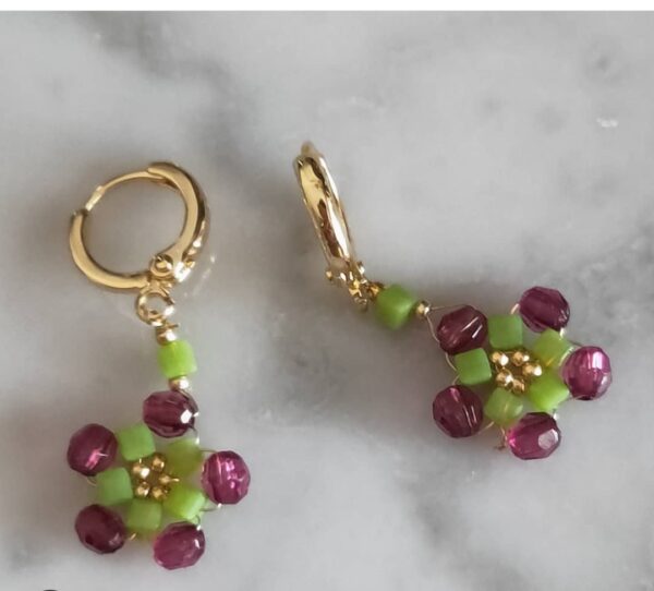 aros pequeños con turmalinas