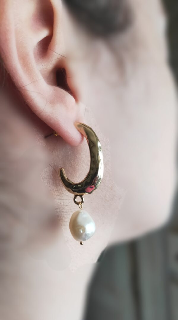 pendientes de aro con perla