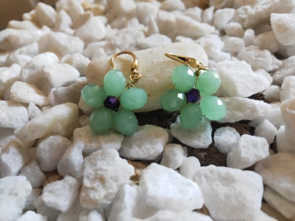 Pendientes Flor Verde Aguamarina