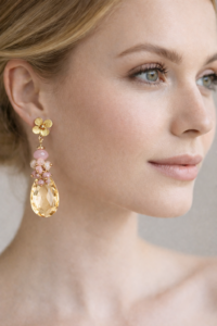 Pendientes largos de mujer en forma de lagrima