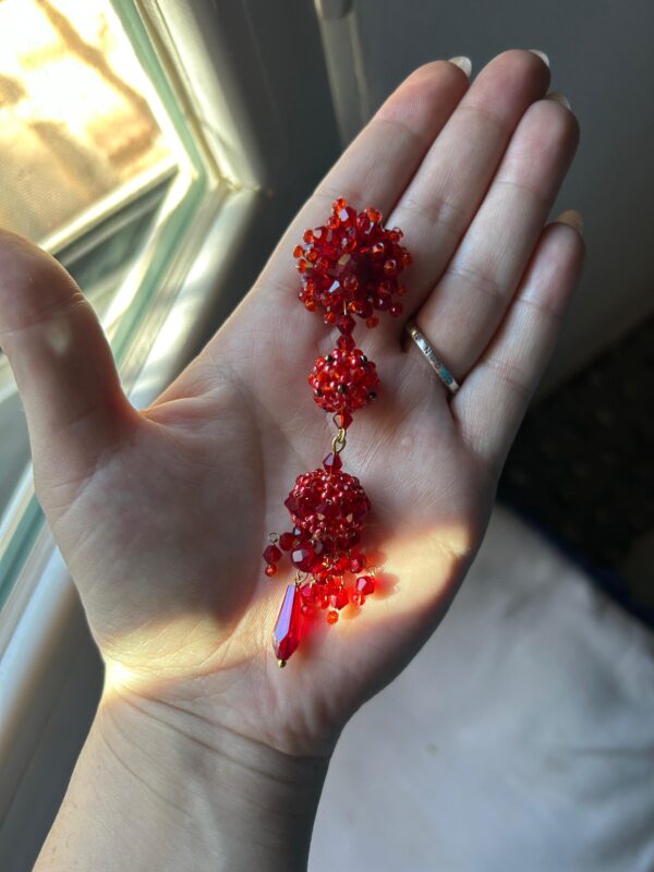 pendientes rojos largos