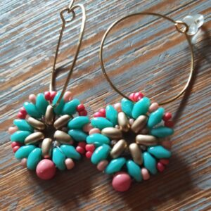 pendientes superduo turquesas