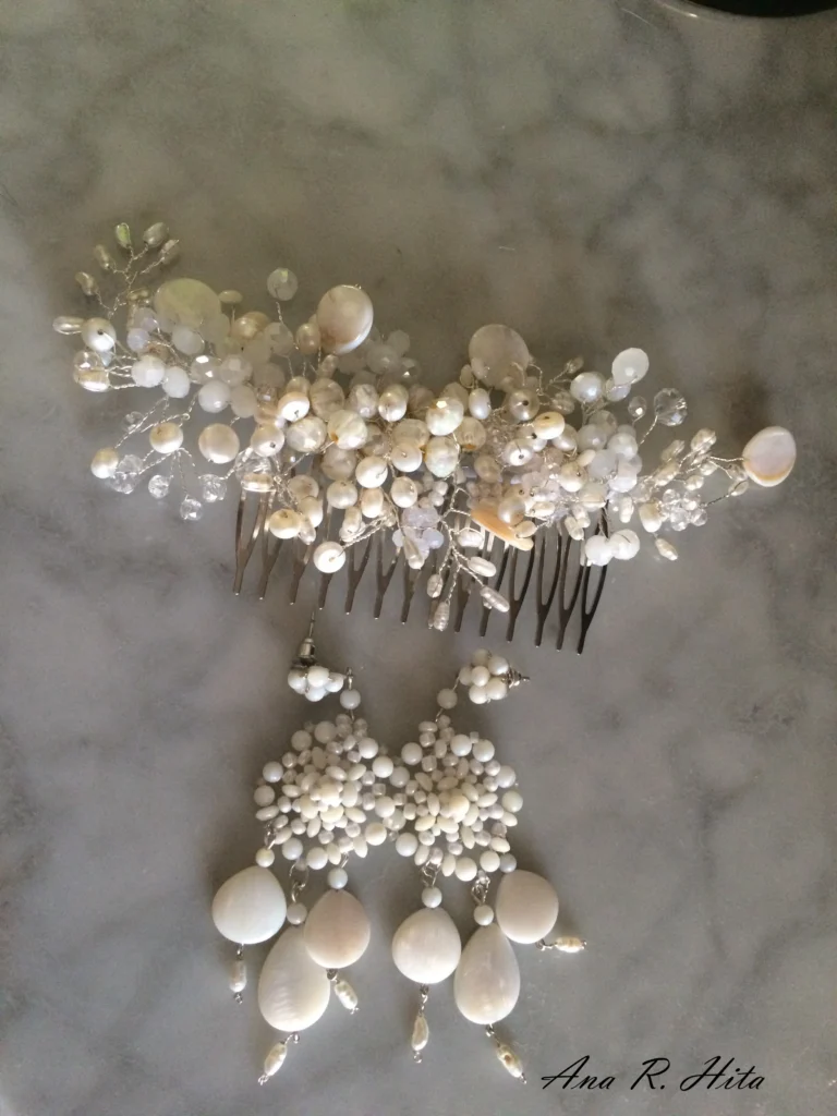 tocado de novia con perlas