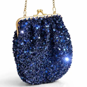 Bombonera de lentejuelas azules