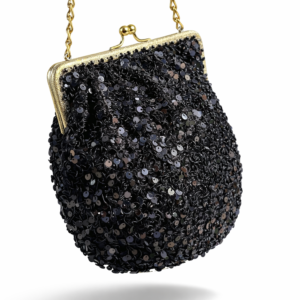 bombonera de lentejuelas negras