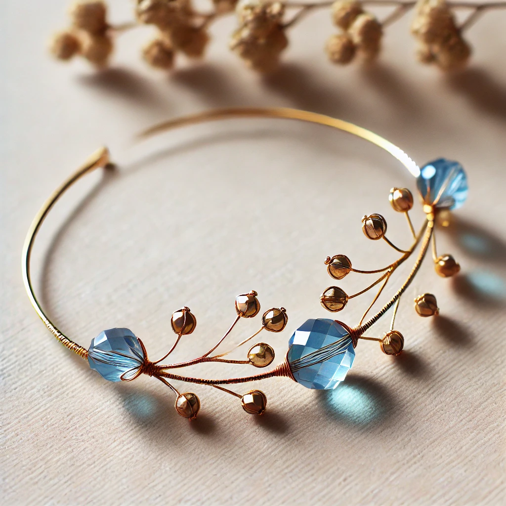 diadema-con-cuentas-azules diademas para invitadas, madrinas y damas de honor