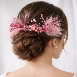 peineta de cristales rosas