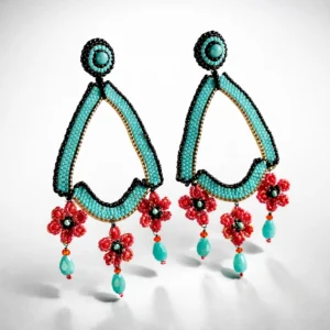 pendientes artesanales con flores