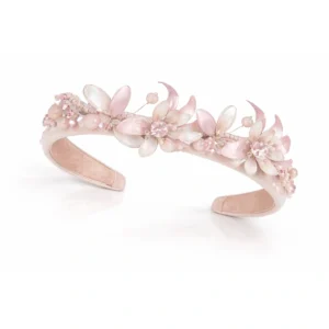diadema floral rosa