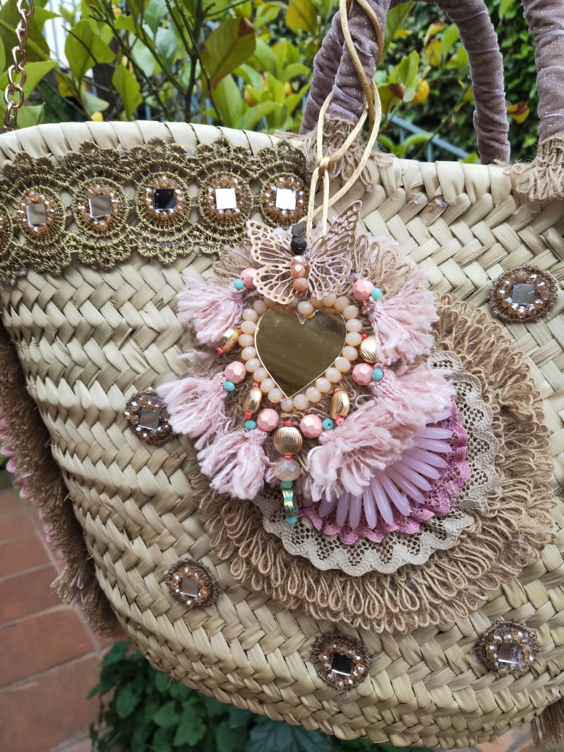 Cesta de Playa Decorada con Espejos - Imagen 7